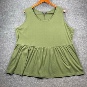 Lane Bryant Dressy Tank Top Women's Plus 26/28 Green Casual Stretch